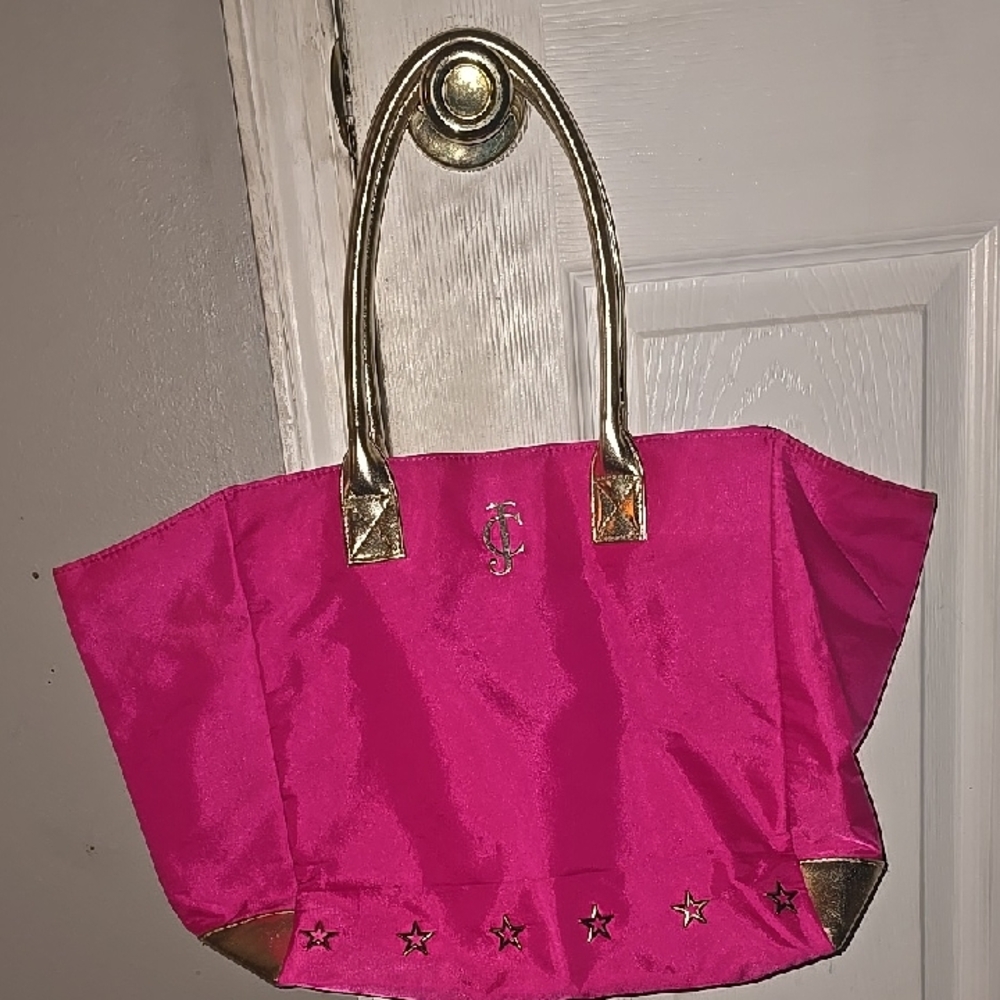 Juicy Couture Pink Tote with Gold Trim Stars NWOT